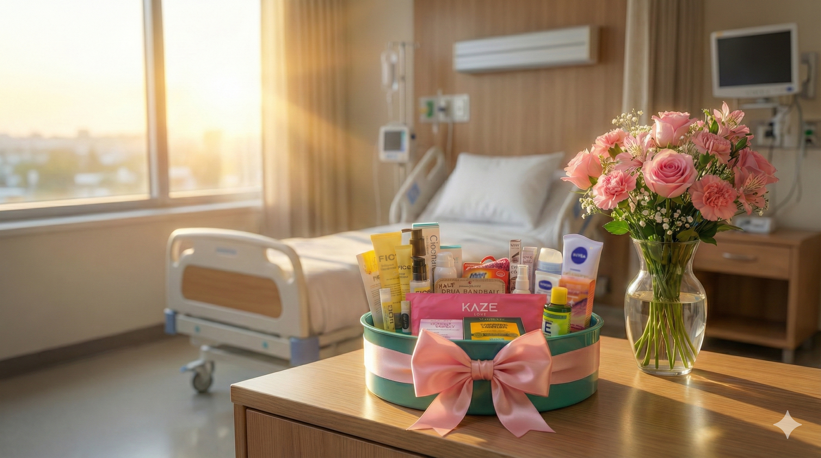 A beautiful care package gift basket for a woman