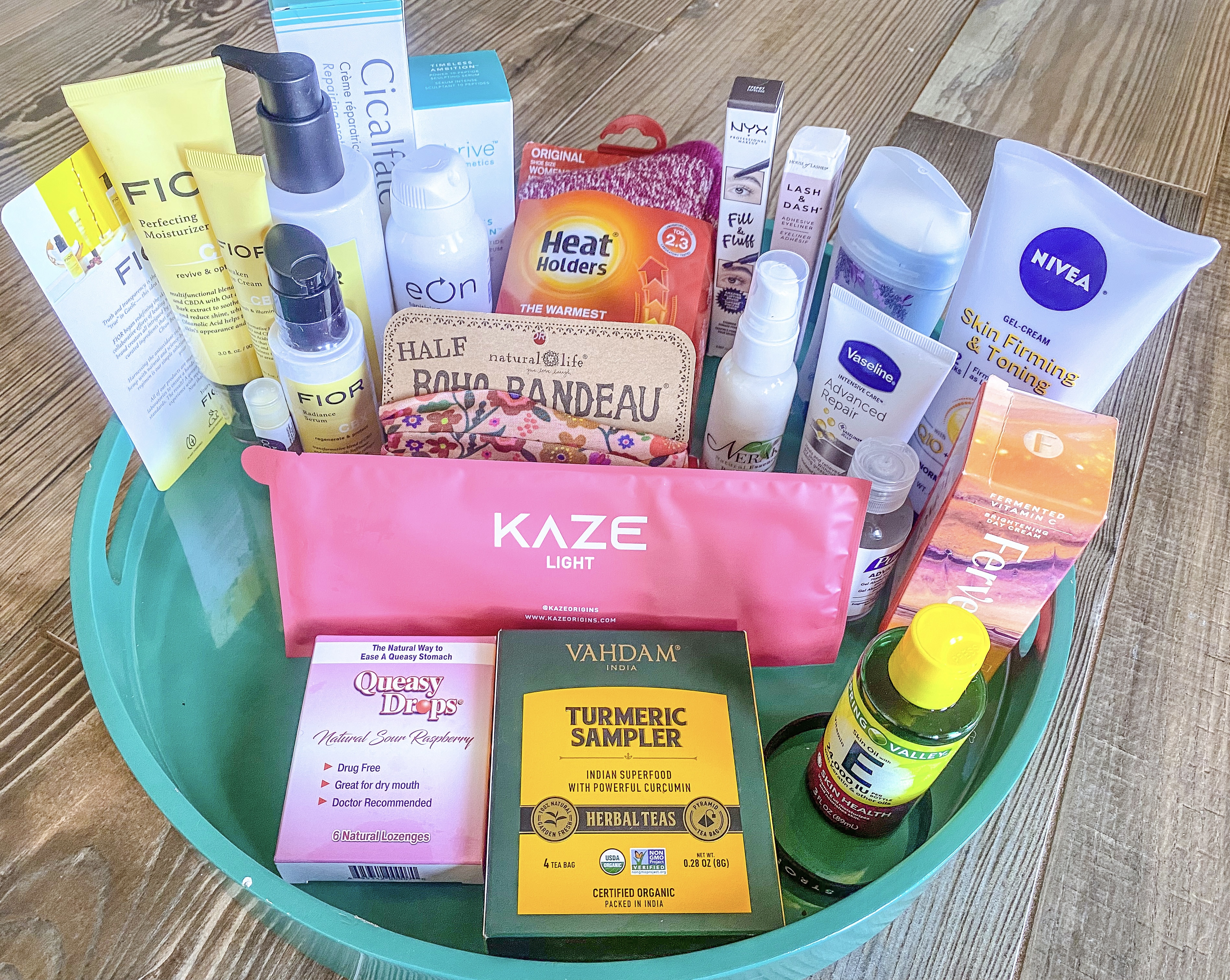 An open 'Courageous Care Package' showing supportive items.